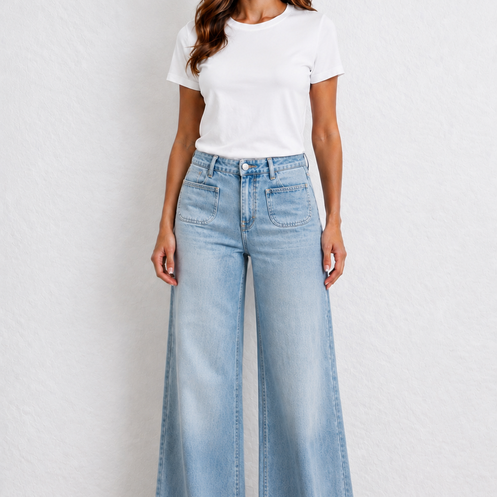 Toxik Light Wash Extra Stretch Wide Leg Jeans (recommend to size down)