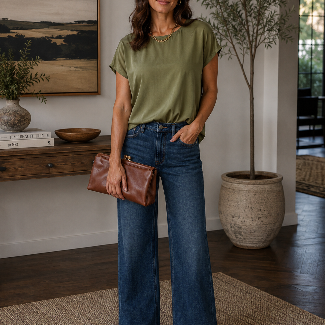 Sam - Satin Cap Sleeve Blouse