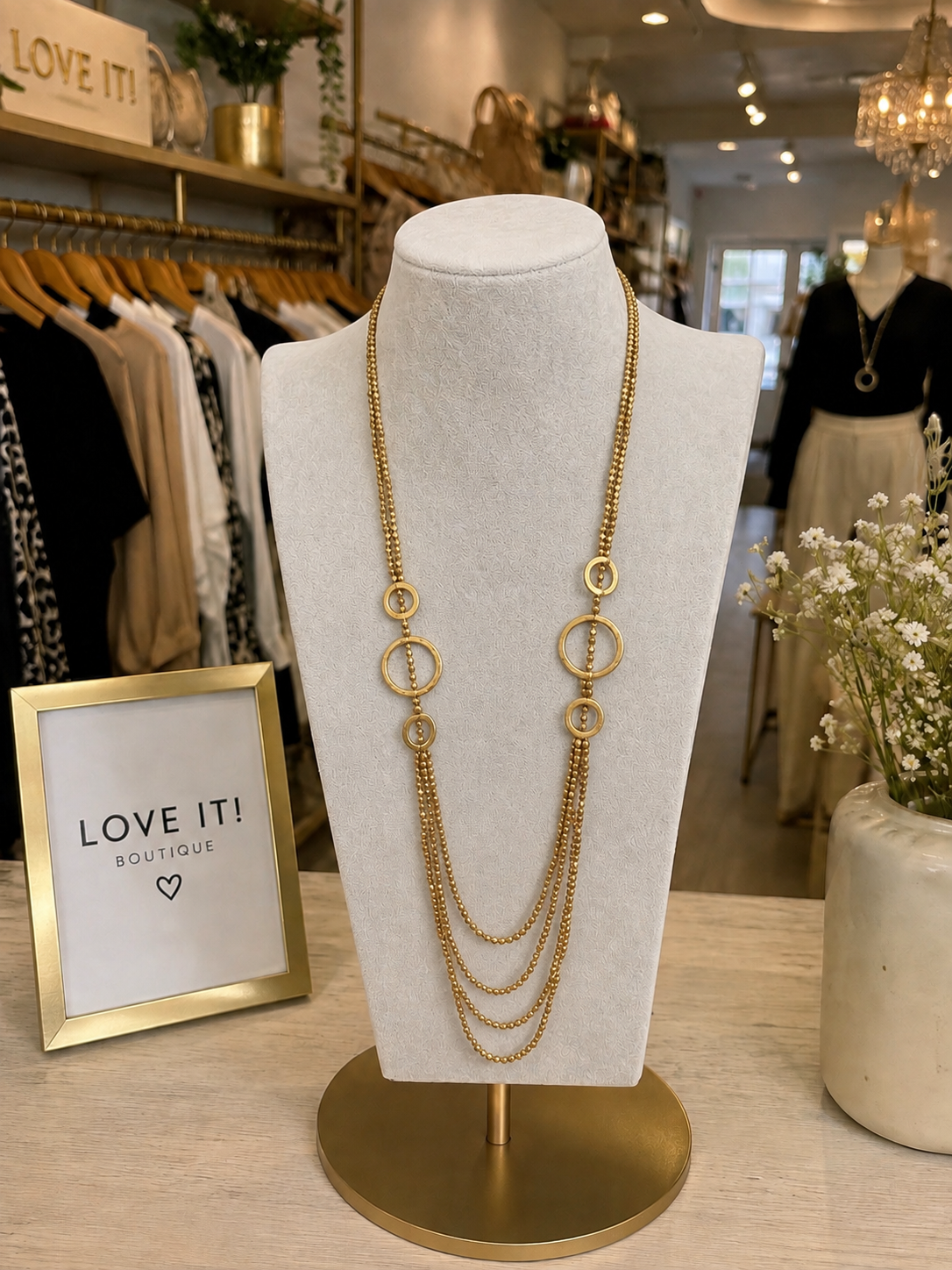 Layered Circle Statement Necklace