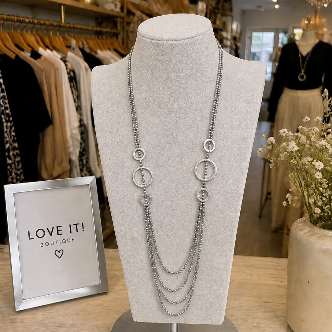 Layered Circle Statement Necklace