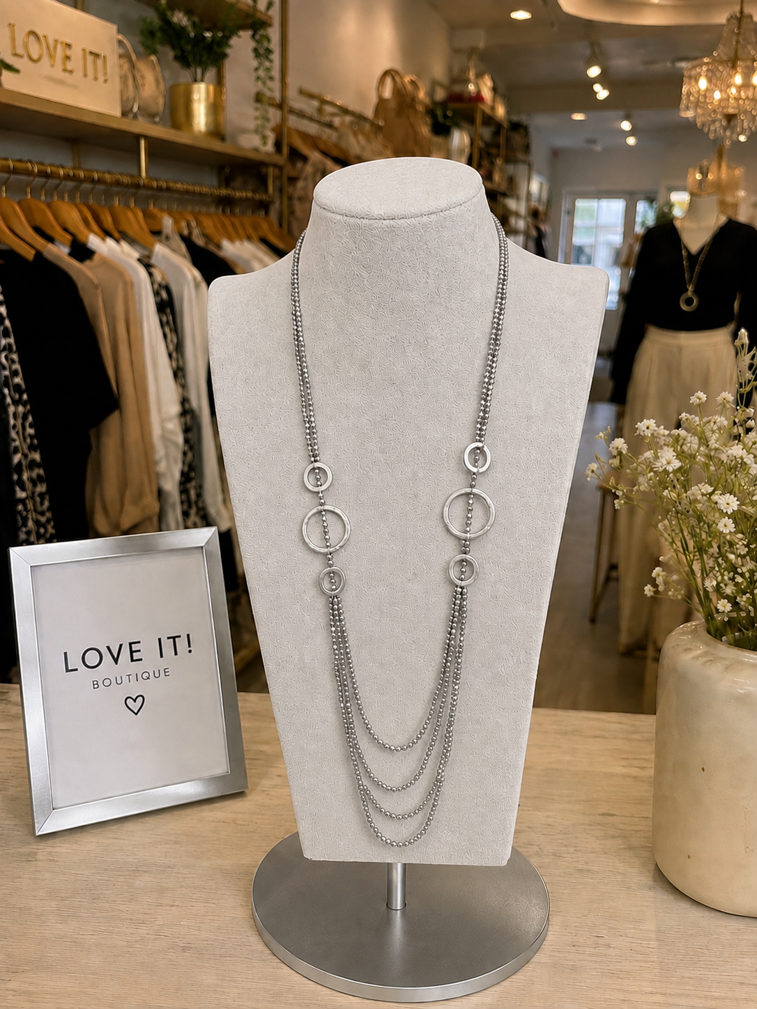 Layered Circle Statement Necklace
