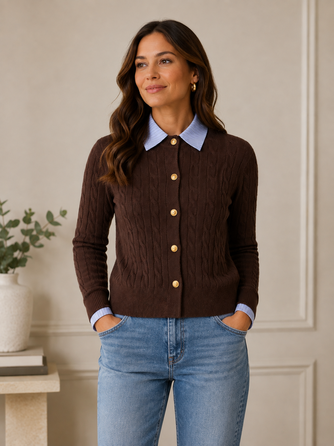 Eloise - Cable Knit Cardigan