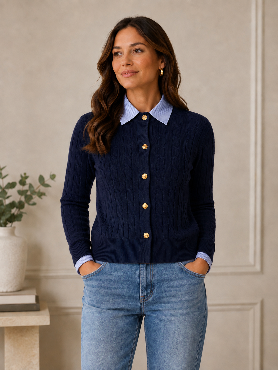 Eloise - Cable Knit Cardigan