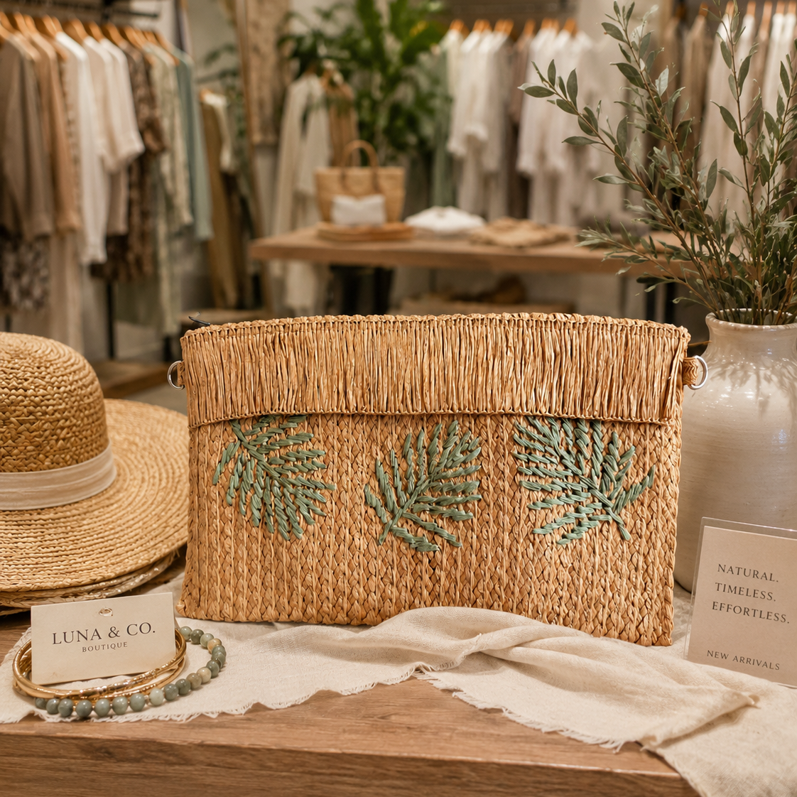 Palm Weave Clutch