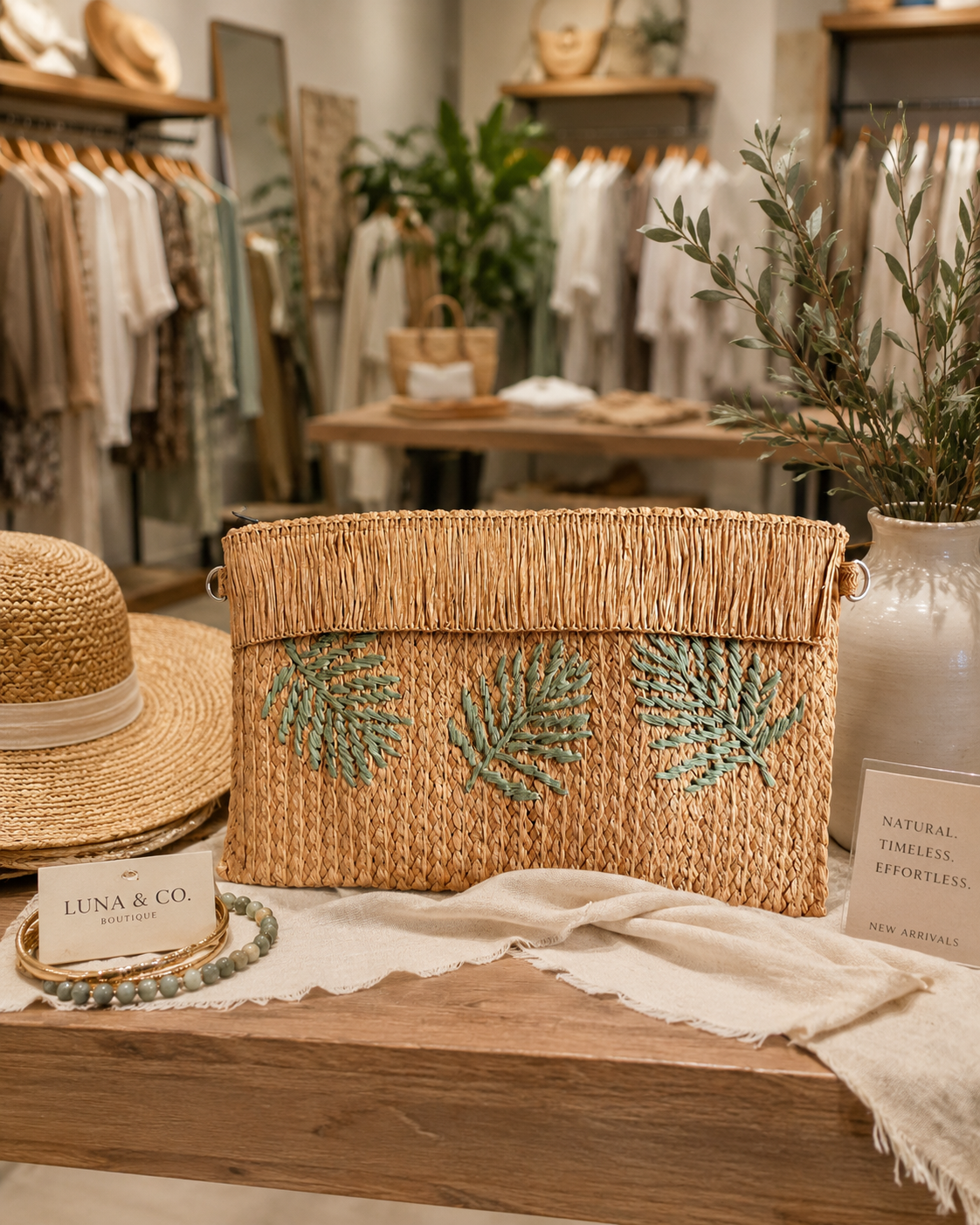 Palm Weave Clutch