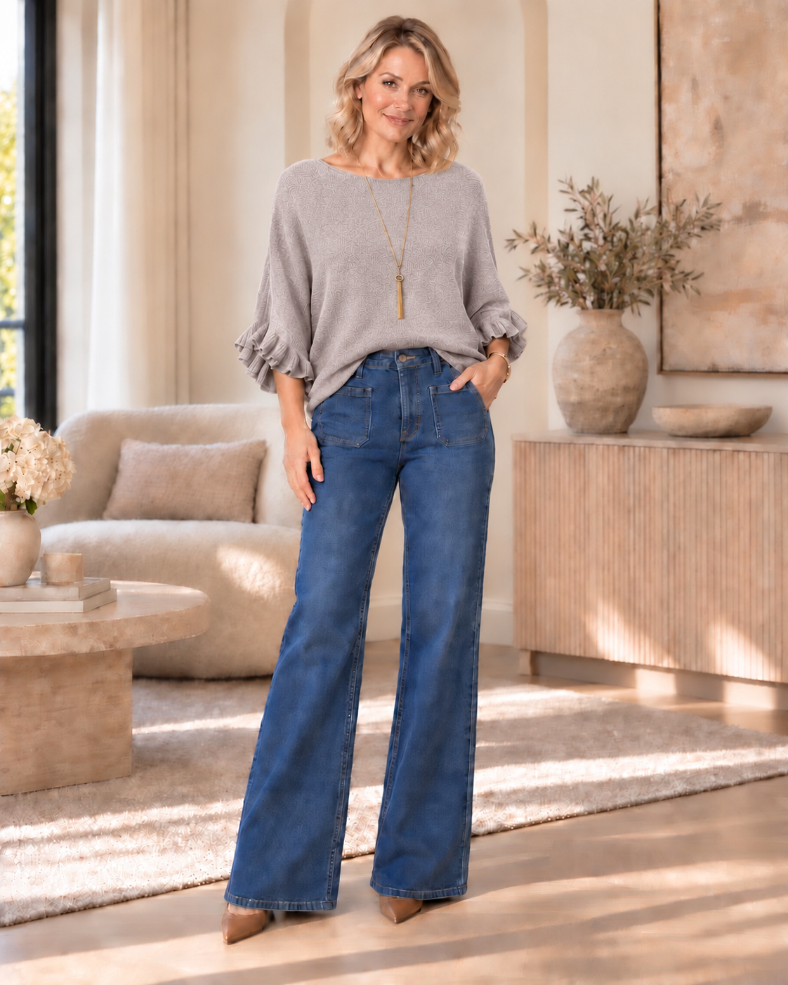Bethany - Frill Sleeve Knit