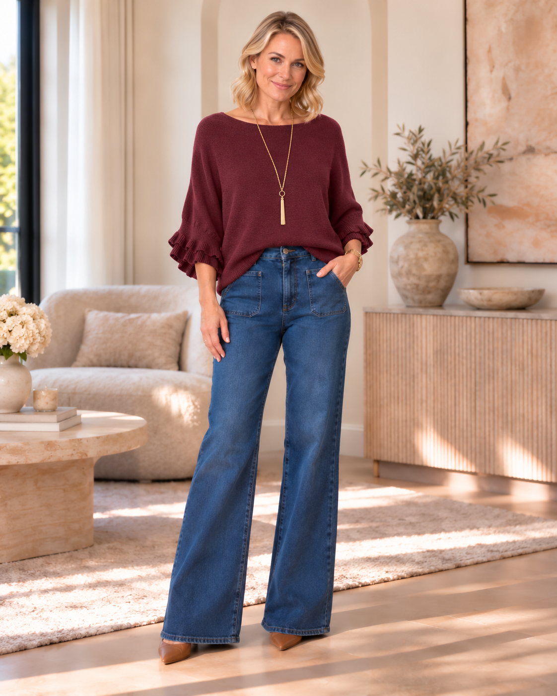 Bethany - Frill Sleeve Knit