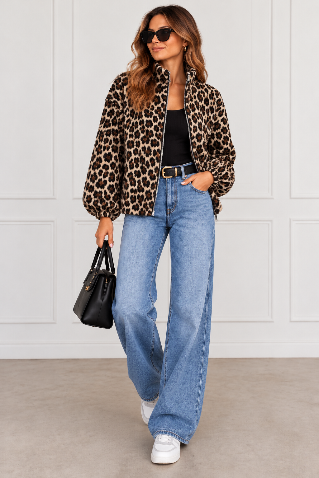 Hannah - Jersey Leopard Jacket