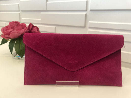 Suede Envelope  Bag ( wrist & crossbody strap included)